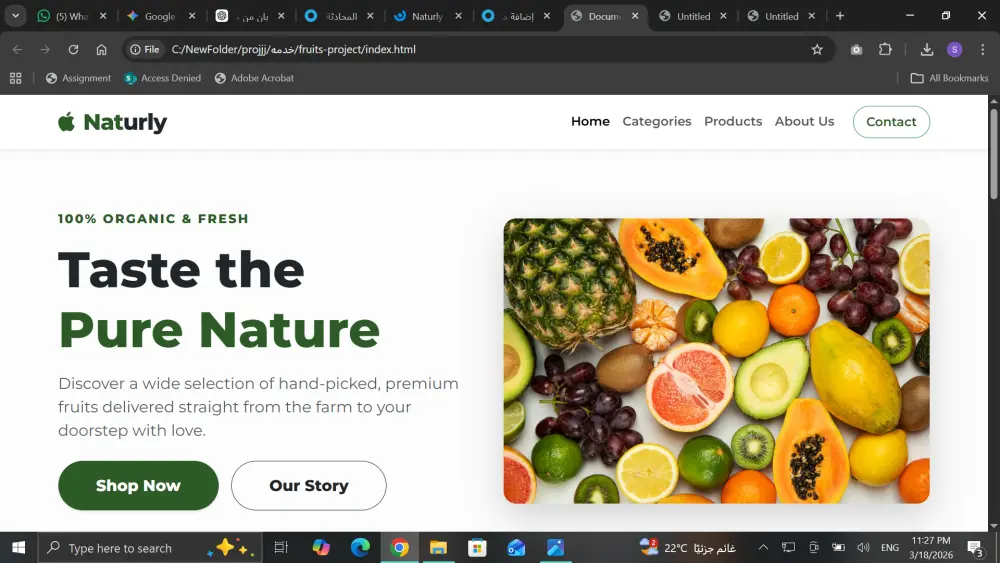 برمجة واجهة متجر إلكتروني صفحة هبوط (Landing Page) متجاوبة