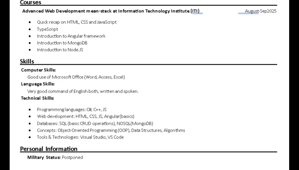 كتابة وتصميم سيرة ذاتية احترافية متوافقة مع أنظمة ATS