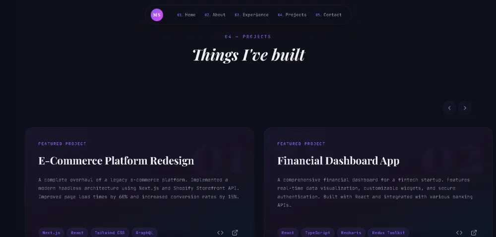 تصميم وتطوير Portfolio احترافي