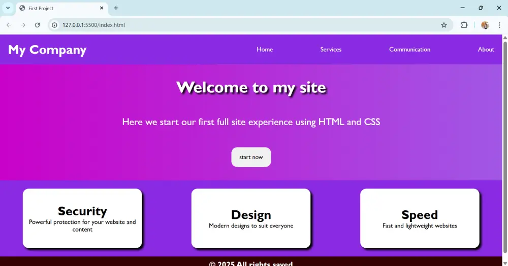 تصميم مواقع ويب احترافية باستخدام HTML & CSS