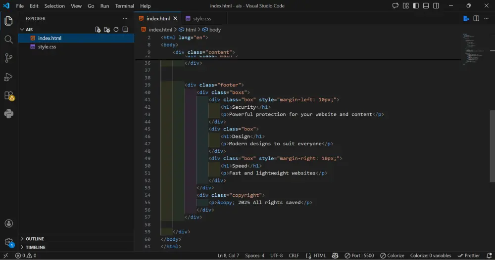تصميم مواقع ويب احترافية باستخدام HTML & CSS