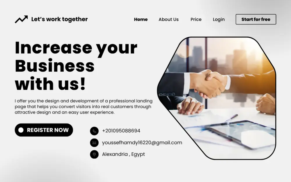 تصميم وبرمجة صفحة هبوط احترافية (Landing Page) لزيادة العملاء باستخدام ASP.NET