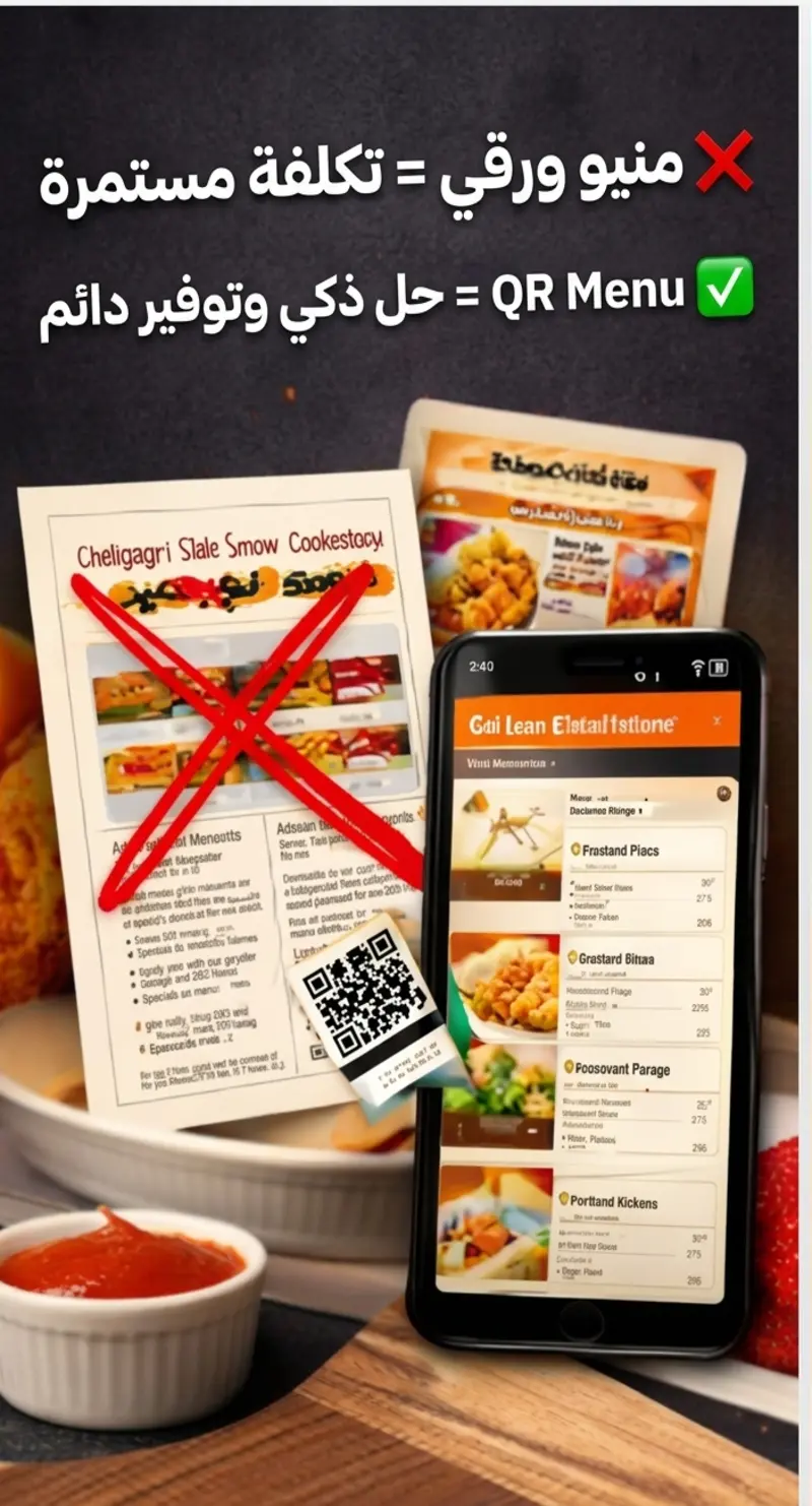 تحويل منيو مطعمك إلى موقع إلكتروني احترافي + QR Code