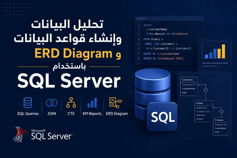 تصميم قواعد البيانات و إنشاء ERD وتحليل البيانات باستخدام SQL