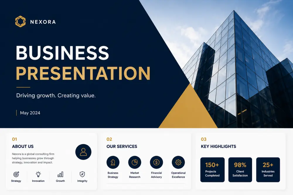 تصميم عروض تقديمية احترافية (Presentation & Pitch Deck) باحترافية عالية