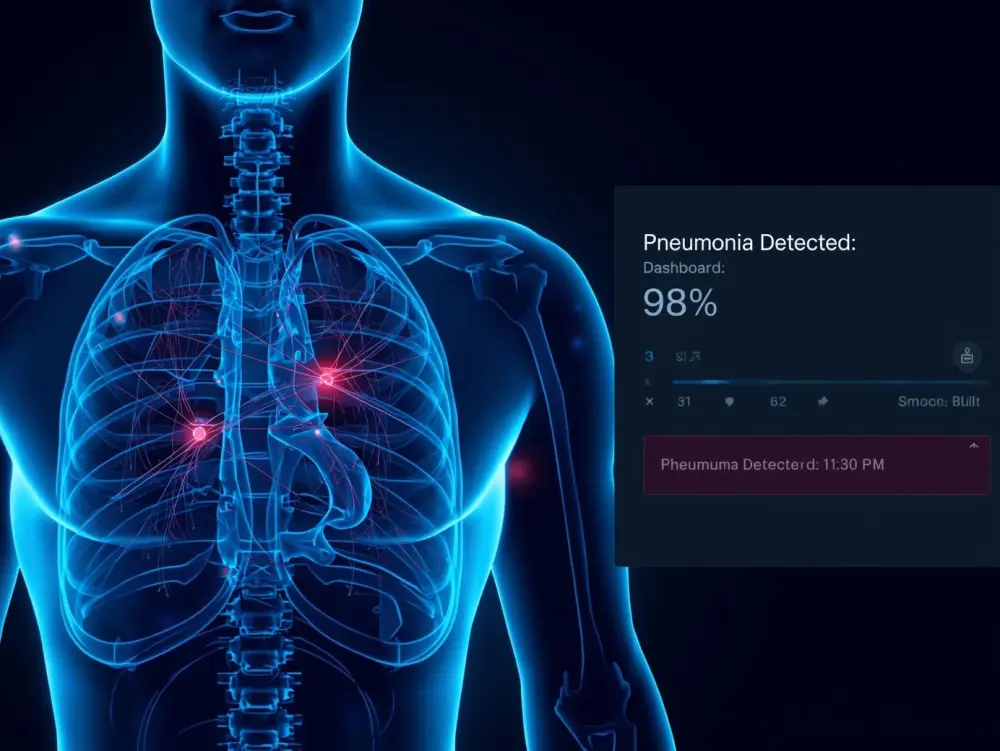 بناء نظام ذكاء اصطناعي (Deep Learning) للكشف عن الالتهاب الرئوي بالأشعة السينية.