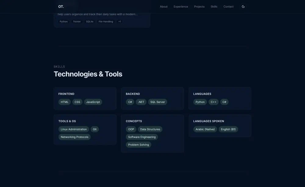 تطوير موقع معرض أعمال (Portfolio) احترافي باستخدام Next.js و Tailwind CSS