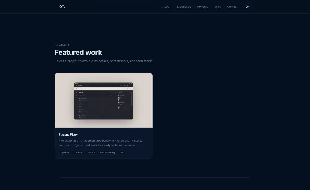 تطوير موقع معرض أعمال (Portfolio) احترافي باستخدام Next.js و Tailwind CSS