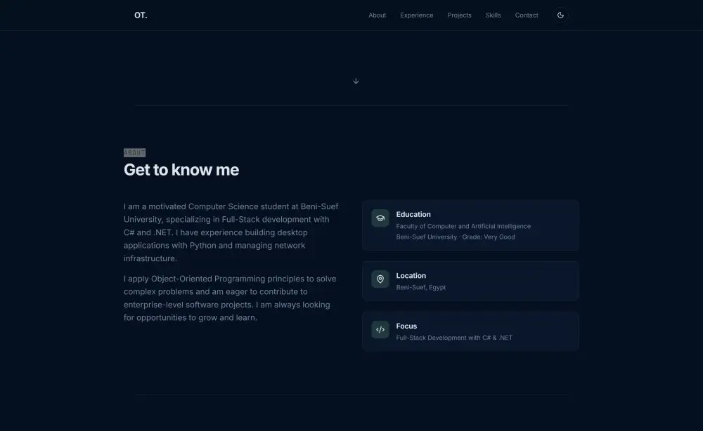 تطوير موقع معرض أعمال (Portfolio) احترافي باستخدام Next.js و Tailwind CSS