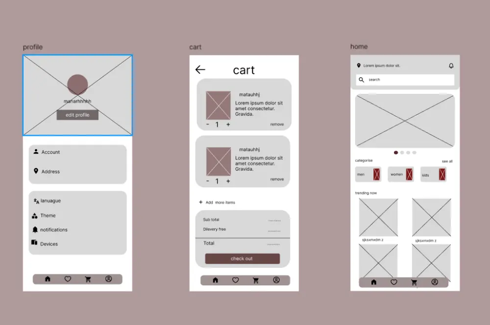 تصميم مخططات هيكلية (Wireframes) لتطبيقات الموبايل