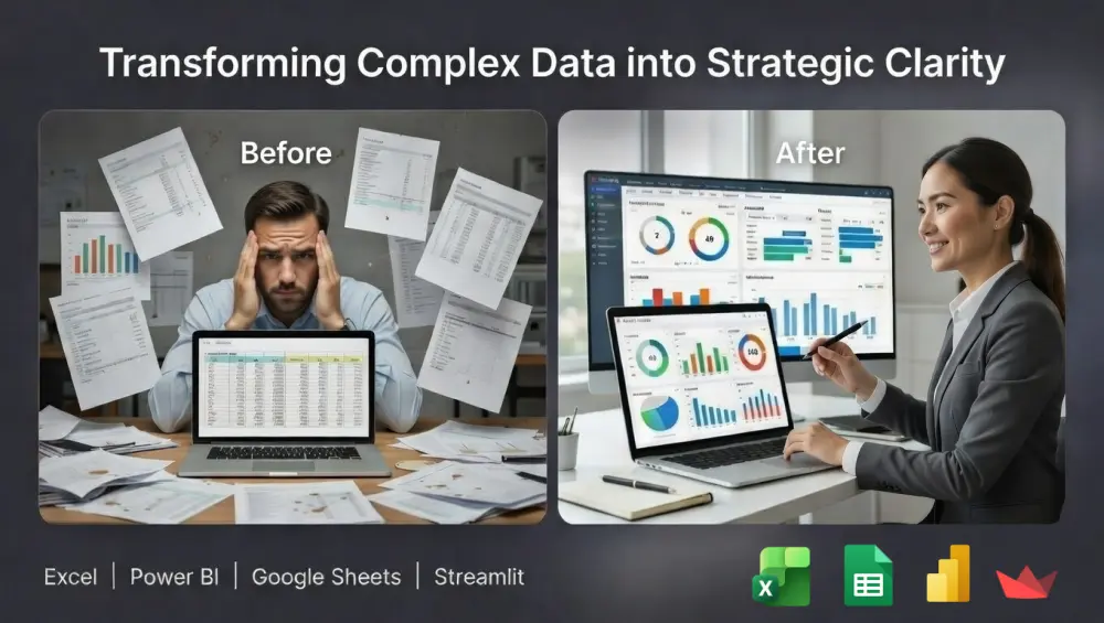 سأحول data الخاصة بك إلى Dashboard احترافي واضح وسهل الفهم