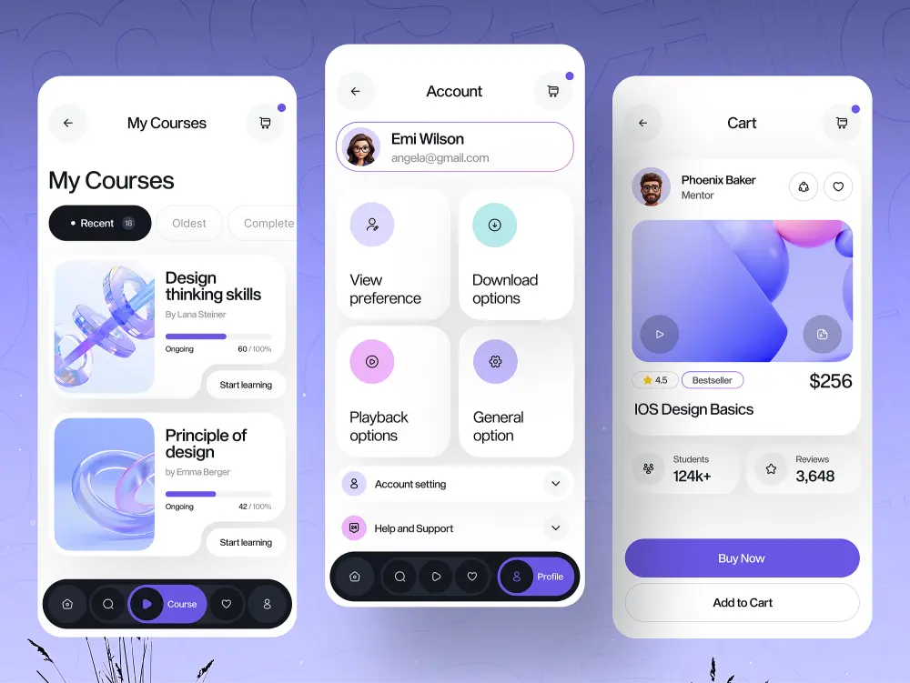 تصميم واجهة تطبيق موبايل احترافية وعصرية باستخدام Figma