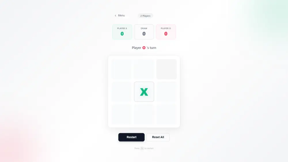 تصميم لعبة ويب Tic Tac Toe