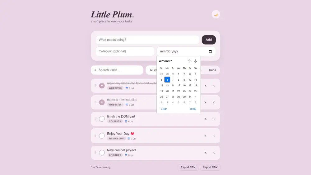 سأطور تطبيق إدارة مهام احترافي ومتجاوب باستخدام HTML وCSS وJavaScript