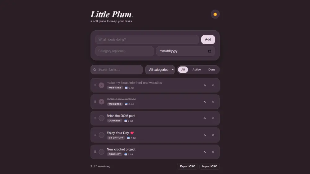 سأطور تطبيق إدارة مهام احترافي ومتجاوب باستخدام HTML وCSS وJavaScript