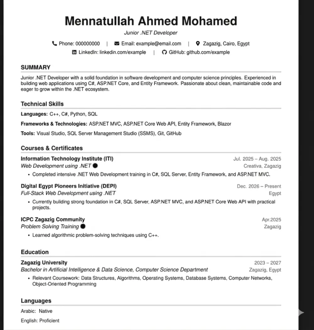 تصميم سيرة ذاتية احترافية متوافقة مع أنظمة ATS