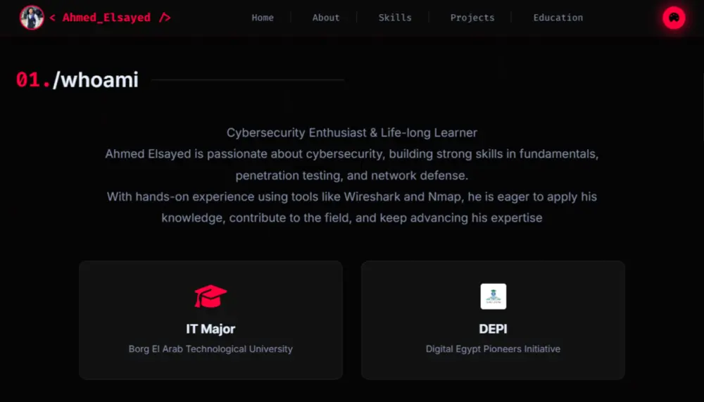 مطور واجهات ومواقع ويب متكاملة | متخصص بناء الهوية الرقمية (Portfolios)