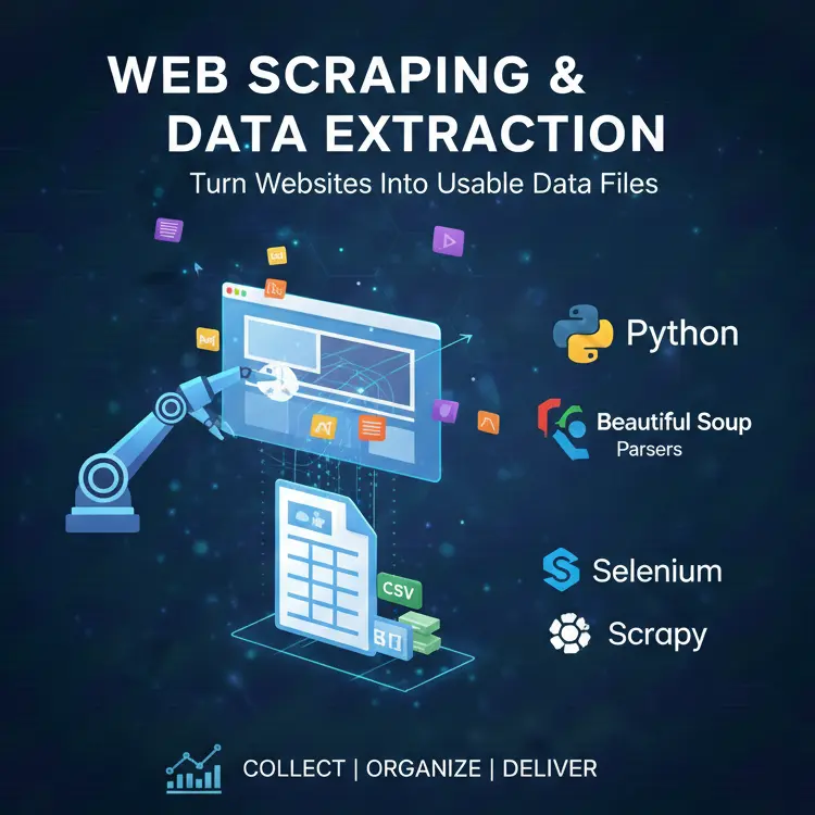 استخراج بيانات ذكي باستخدام Python | خدمات Web Scraping احترافية
