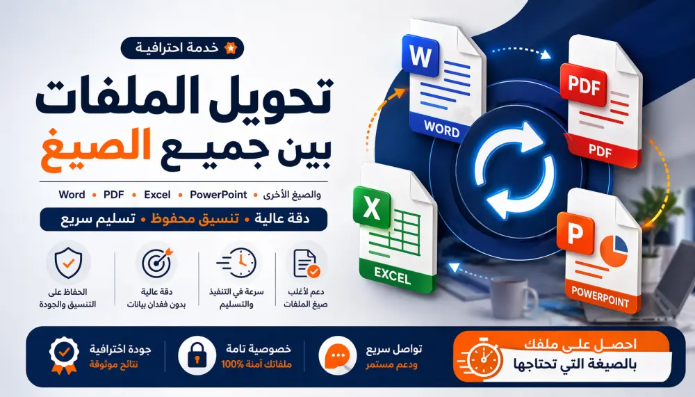تحويل وتنسيق الملفات Word-PDF-Excel-PowerPoint