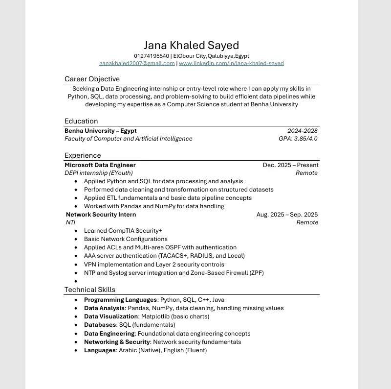 كتابة وتصميم سيرة ذاتية احترافية (CV) متوافقة مع أنظمة التوظيف ATS