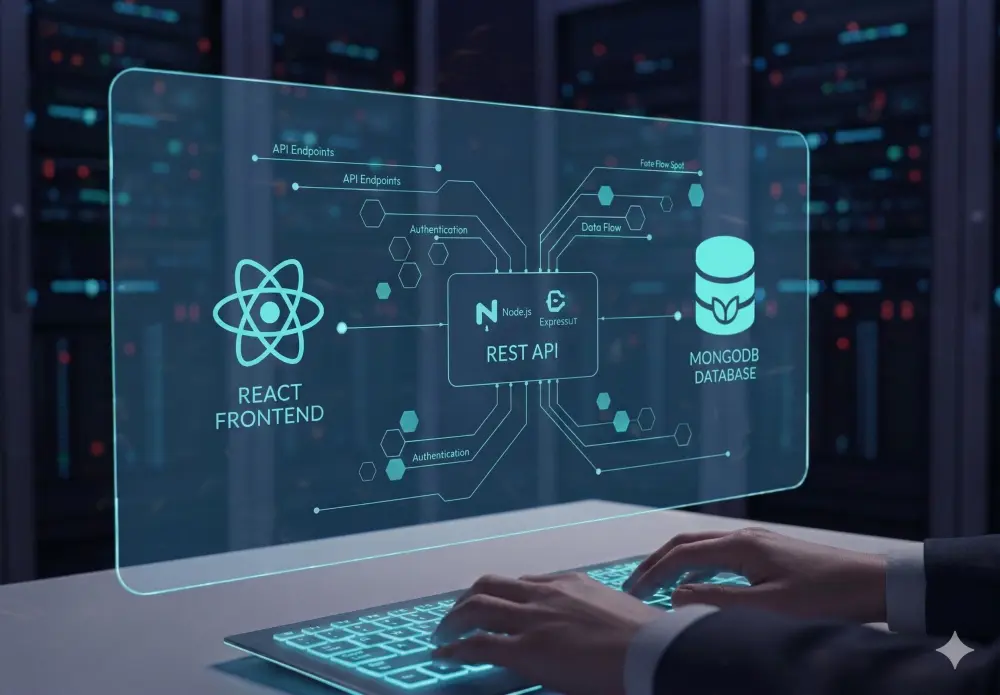 سأقوم بربط تطبيق Reactمع Backend مبني بـ Node.js و Express وربطه بقاعدة بيانات MongoDB.