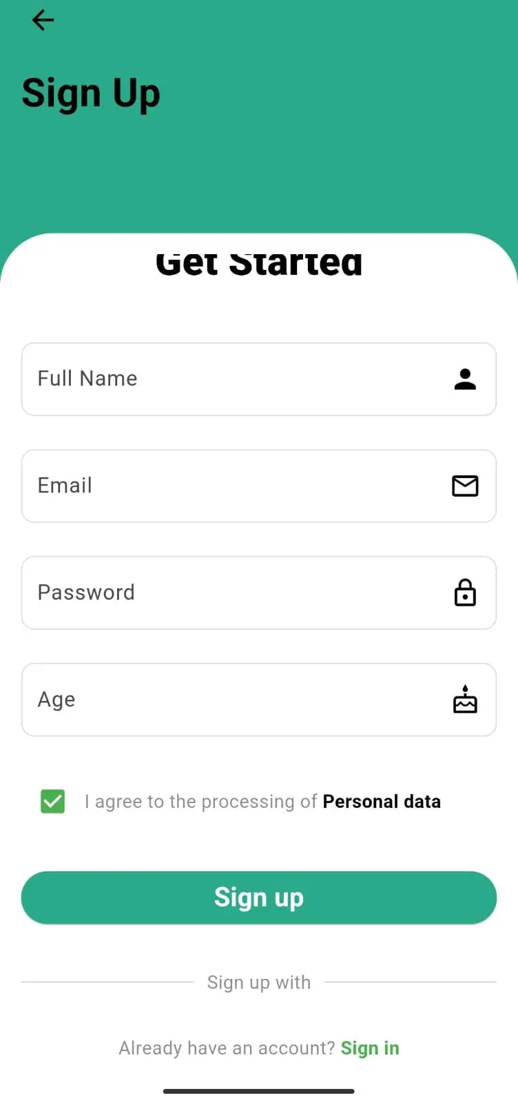 سأقوم بإنشاء شاشة تسجيل حساب (Register / Signup) لتطبيق Flutter