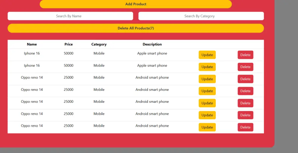 إنشاء نظام إدارة منتجات (Product management CRUDs system)