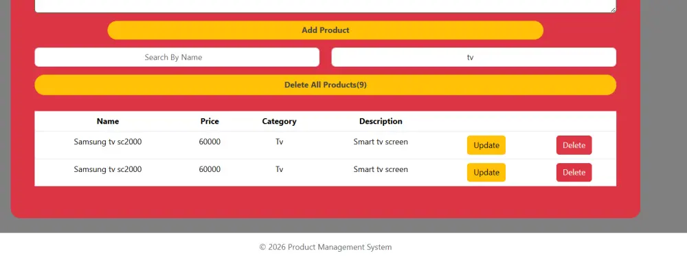 إنشاء نظام إدارة منتجات (Product management CRUDs system)