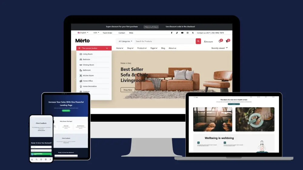 تصميم صفحة هبوط احترافية ومتجاوبة بهوية مميزة وأداء سريع