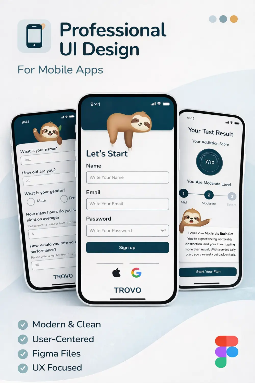 تصميم واجهات تطبيق موبايل احترافية UI متوافقة مع تجربة المستخدم
