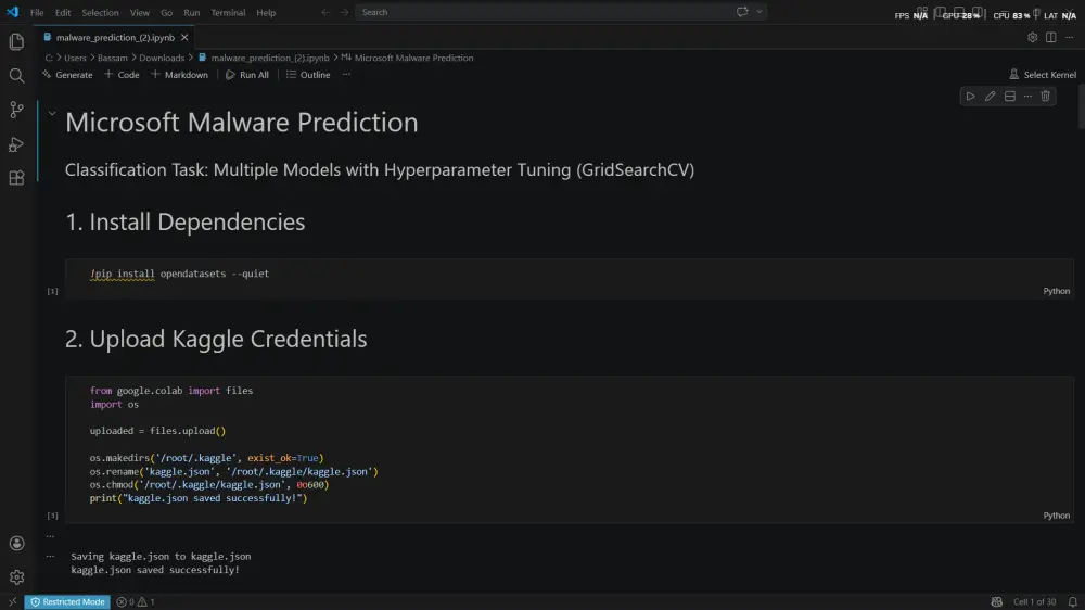 تدريب machine learning model باستدخدام الداتا اللتي يقدمها العميل