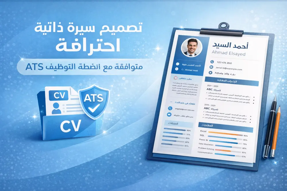 تصميم سيرة ذاتية احترافية (CV) متوافقة مع أنظمة التوظيف ATS