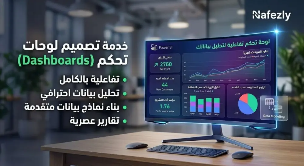 تصميم لوحات تحكم احترافية (Power BI Dashboard) لتحليل بياناتك بذكاء