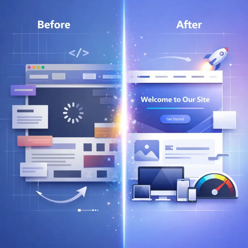 تحسين وتعديل مواقع ويب موجودة (UI & Performance Optimization)