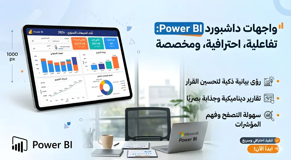 تصميم dashboard احترافي بستخدام Power Bi