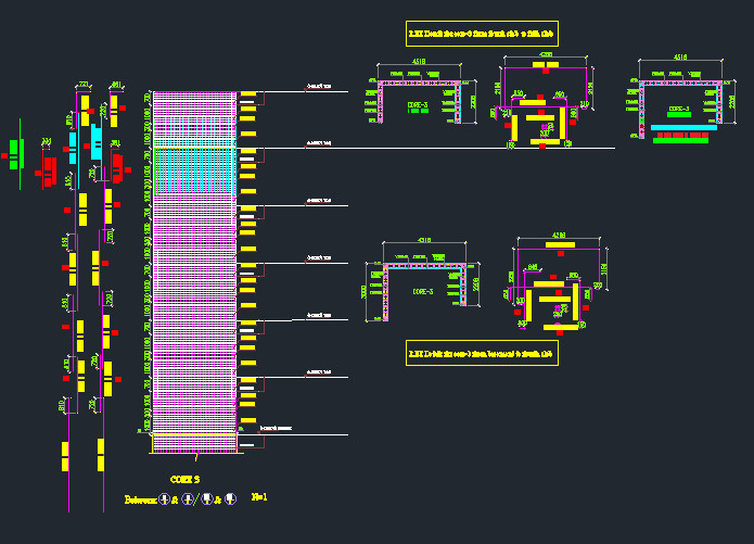 عمل لوحات شوب دروينج +حصر حديد مفصل لكل عنصر +حصر الخرسانات