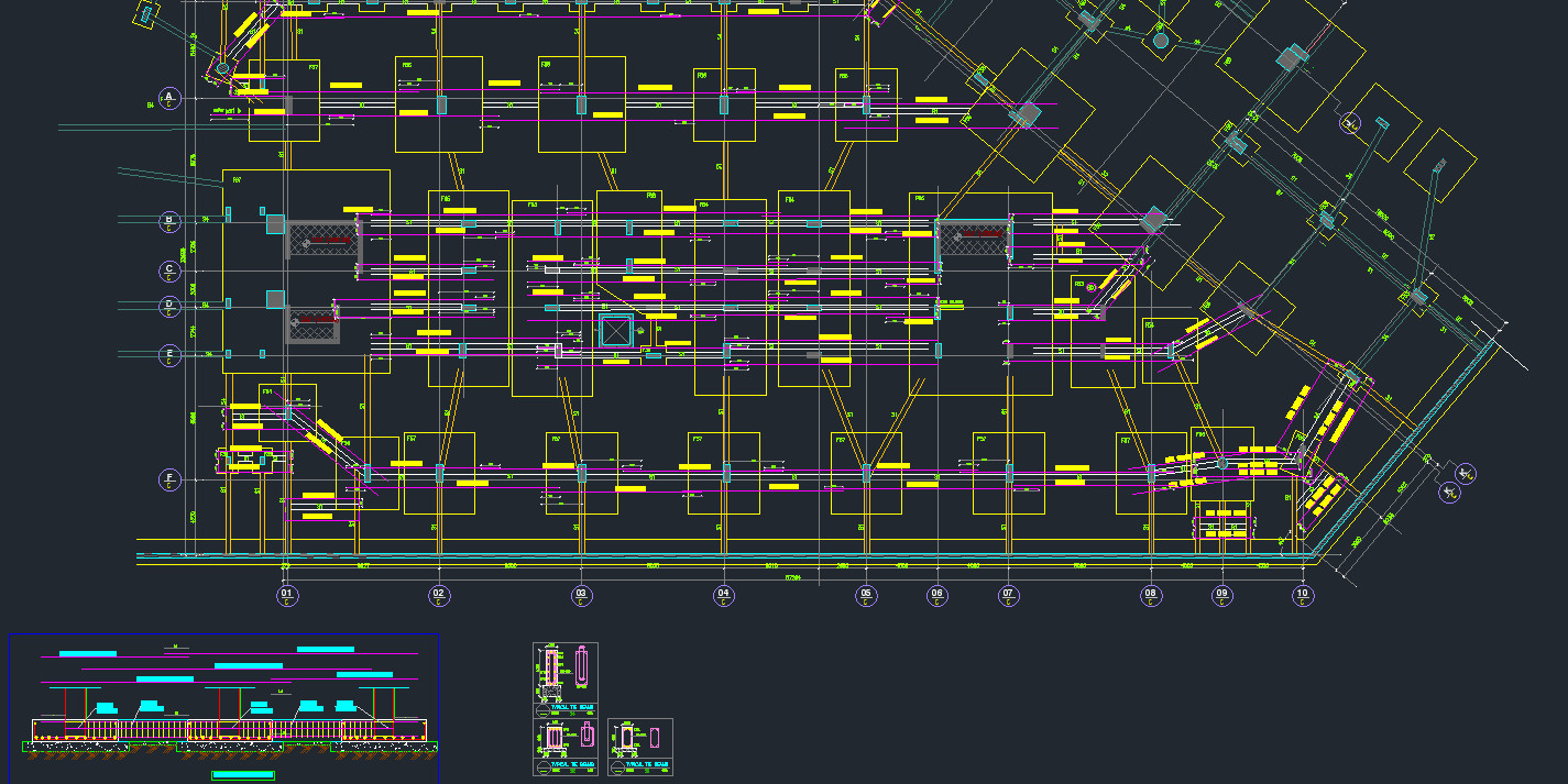 عمل لوحات شوب دروينج +حصر حديد مفصل لكل عنصر +حصر الخرسانات