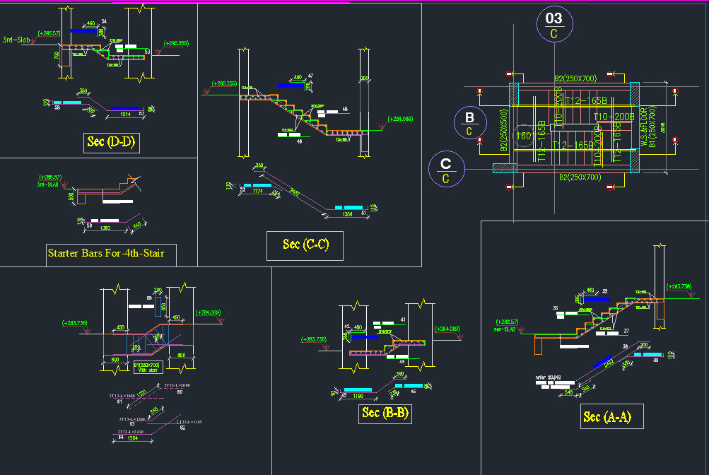 عمل لوحات شوب دروينج +حصر حديد مفصل لكل عنصر +حصر الخرسانات
