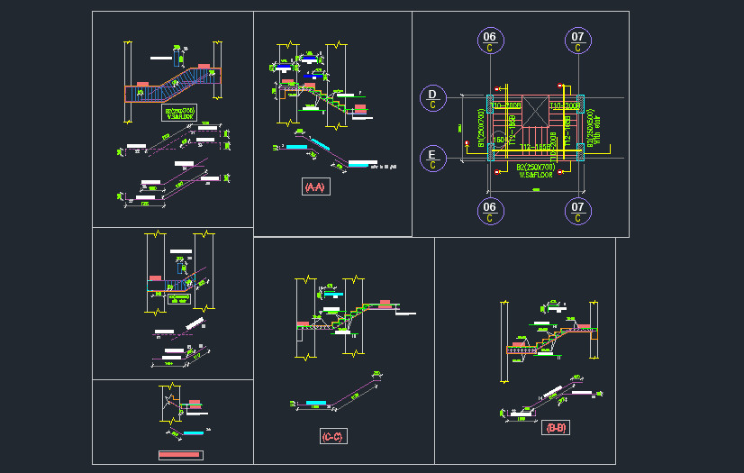 عمل لوحات شوب دروينج +حصر حديد مفصل لكل عنصر +حصر الخرسانات