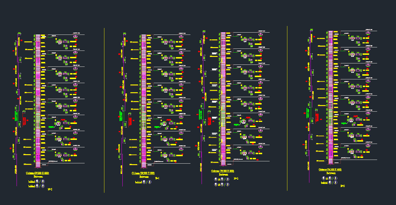عمل لوحات شوب دروينج +حصر حديد مفصل لكل عنصر +حصر الخرسانات