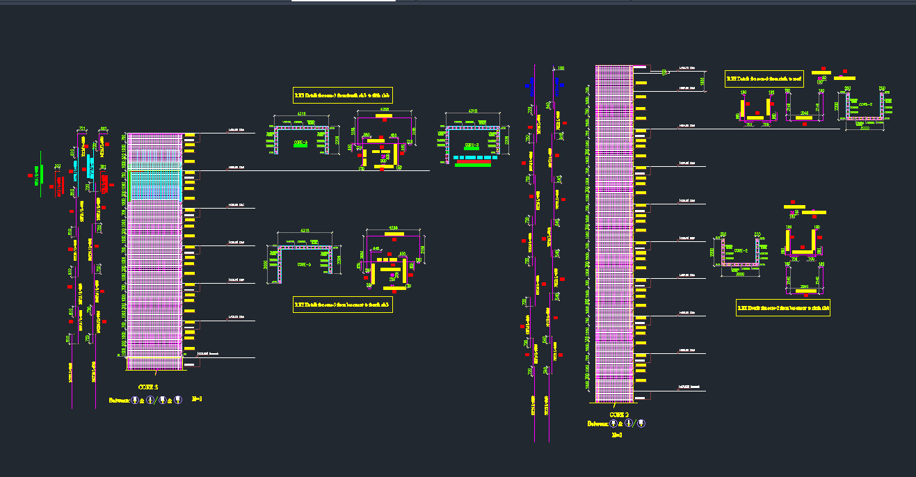 عمل لوحات شوب دروينج +حصر حديد مفصل لكل عنصر +حصر الخرسانات