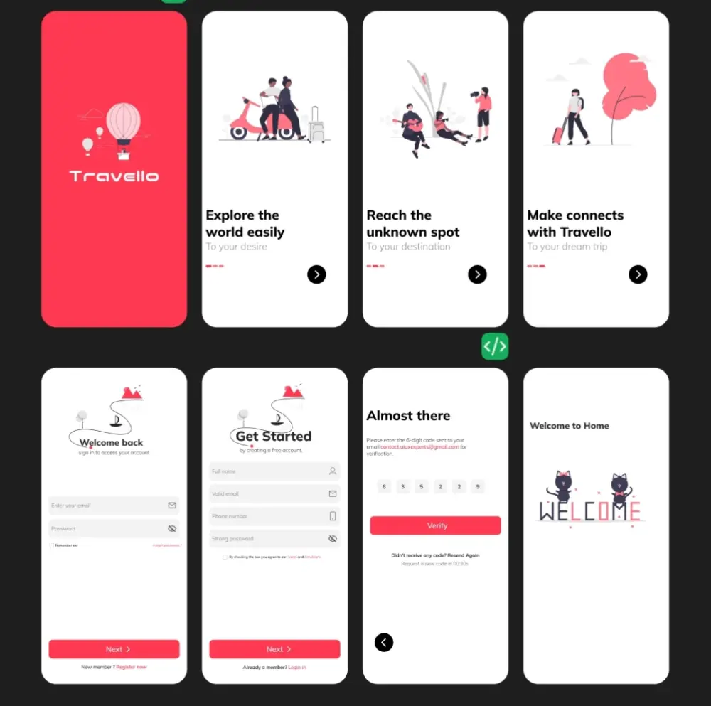 تصميم واجهات تطبيقات Flutter احترافية وتحويل UI إلى Code