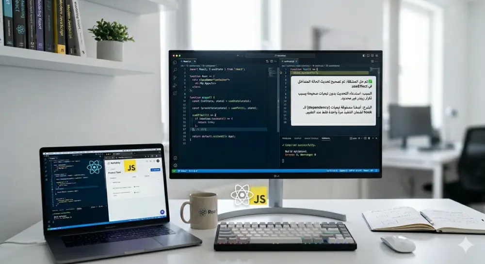 حل مشاكل React و JavaScript