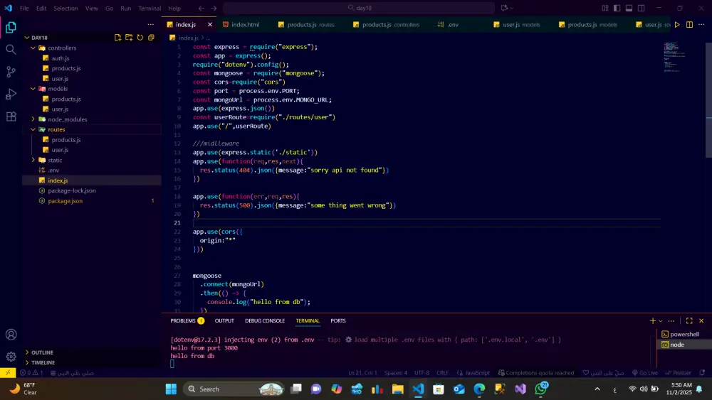 إنشاء REST API احترافية باستخدام Node.js و Express و MongoDB