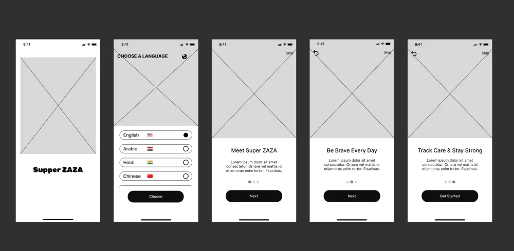 تصميم تخطيط تجربة المستخدم Wireframe احترافي لتطبيق أو موقع إلكتروني(10 شاشات)