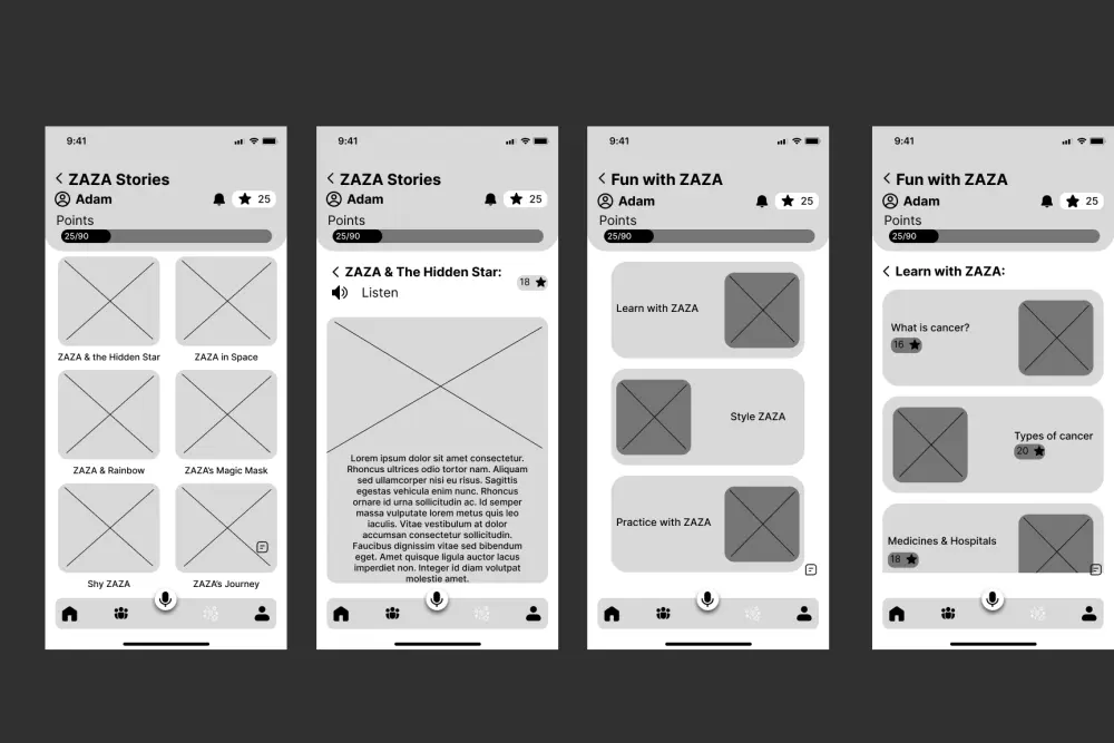 تصميم تخطيط تجربة المستخدم Wireframe احترافي لتطبيق أو موقع إلكتروني(10 شاشات)