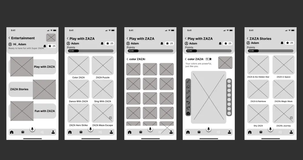 تصميم تخطيط تجربة المستخدم Wireframe احترافي لتطبيق أو موقع إلكتروني(10 شاشات)