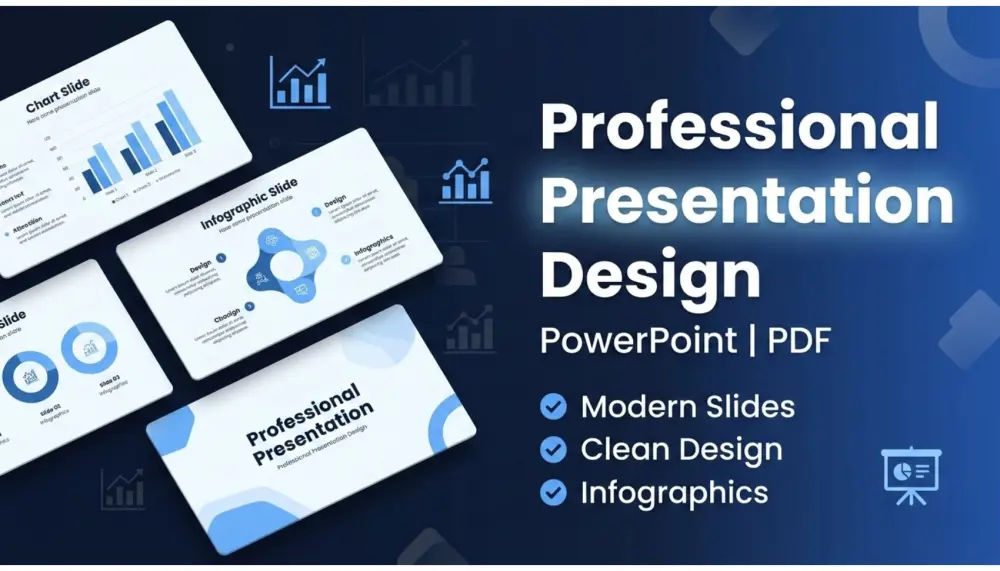 تصميم عرض تقديمي احترافي PowerPoint أو PDF بتصميم عصري