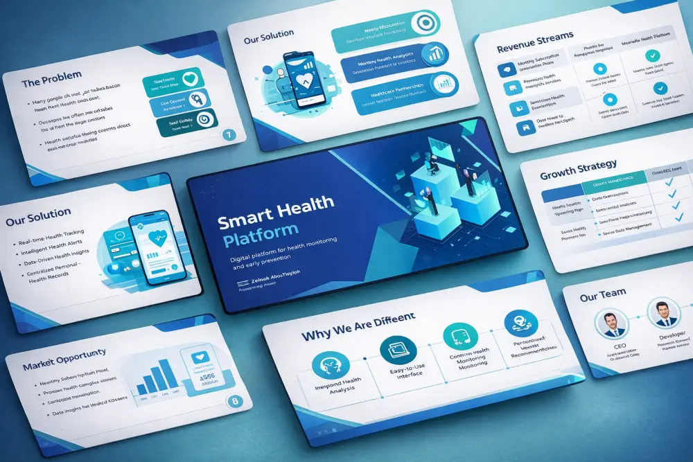 تصميم عرض تقديمي احترافي PowerPoint أو PDF بتصميم عصري