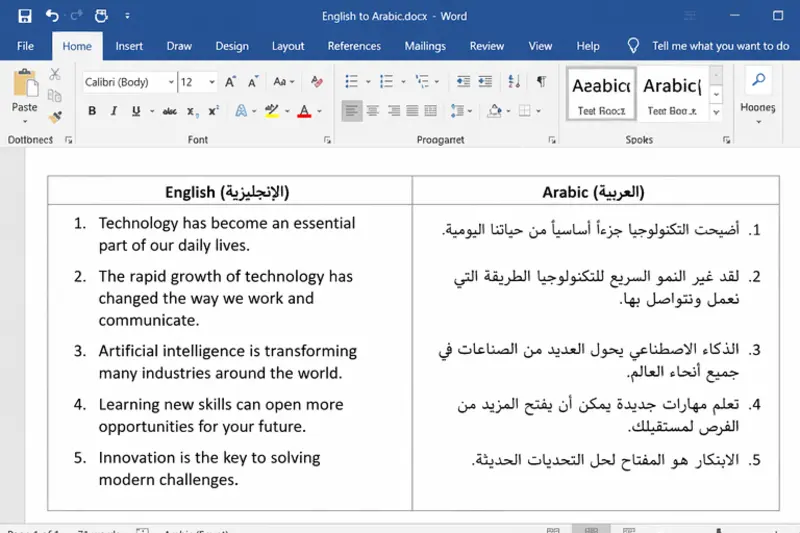 ترجمة مختلف الملفات من الانكليزية الى العربية وبالعكس